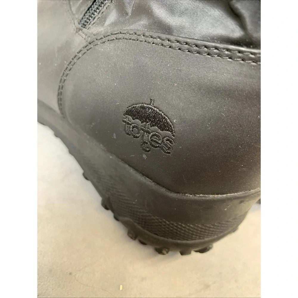 Totes Snow Boots Women's Size 10 M Rikki Black Faux‎ Fur Lined Zip Up